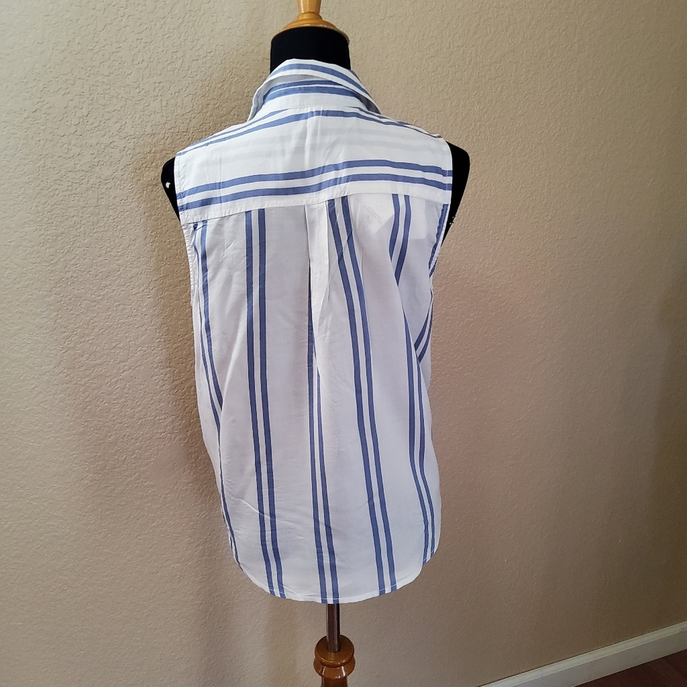 Beachlunchlounge Button Down Striped Tie Shirt M - Picture 4 of 9